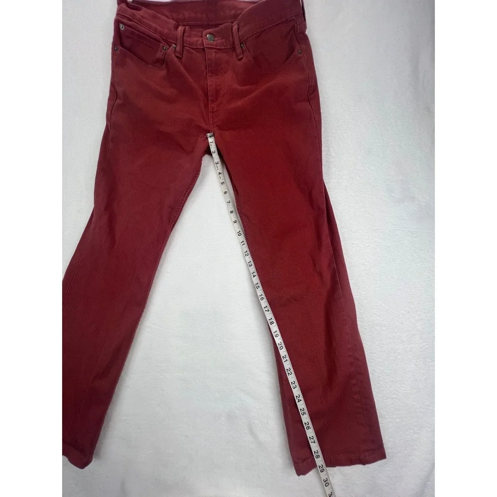 Levi Strauss 511 Slim Fit Red Denim Jeans Mens W34‎ L29 Casual Chinos Pants